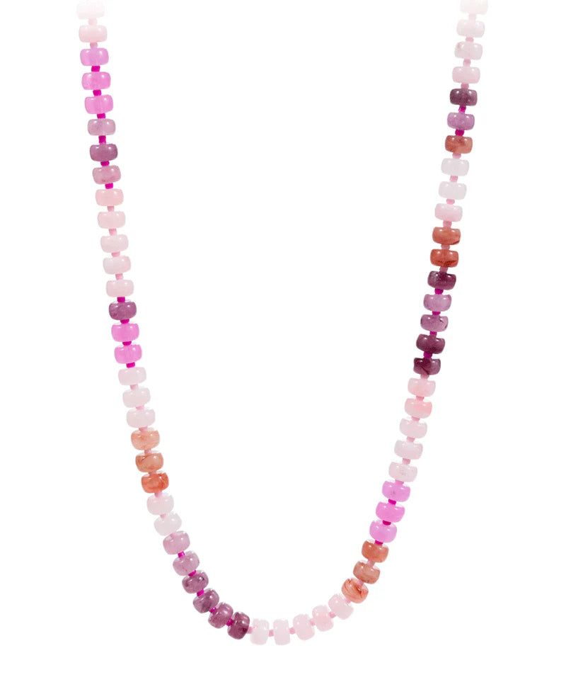 Marble Resin Beaded Necklace | Pink