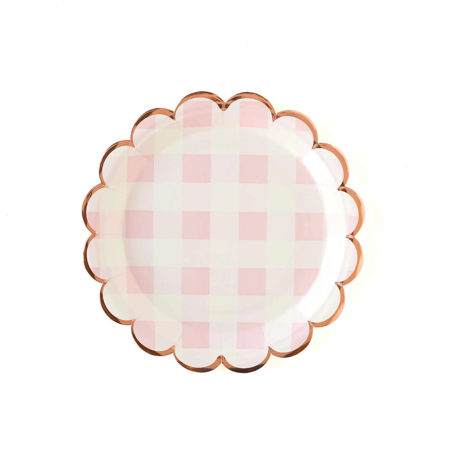 Pink Buffalo Plaid Scalloped Plates