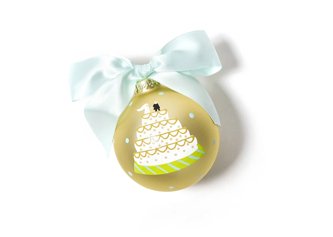 Wedding Cake Glass Ornament