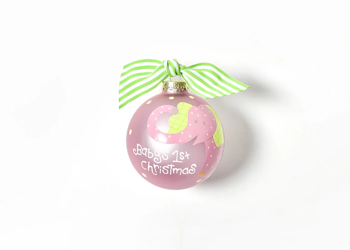 Baby's First Christmas Ornament | Pink Elephant