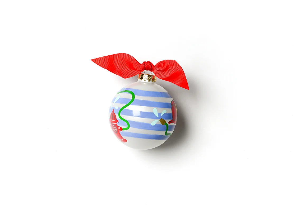 Firetruck Glass Ornament