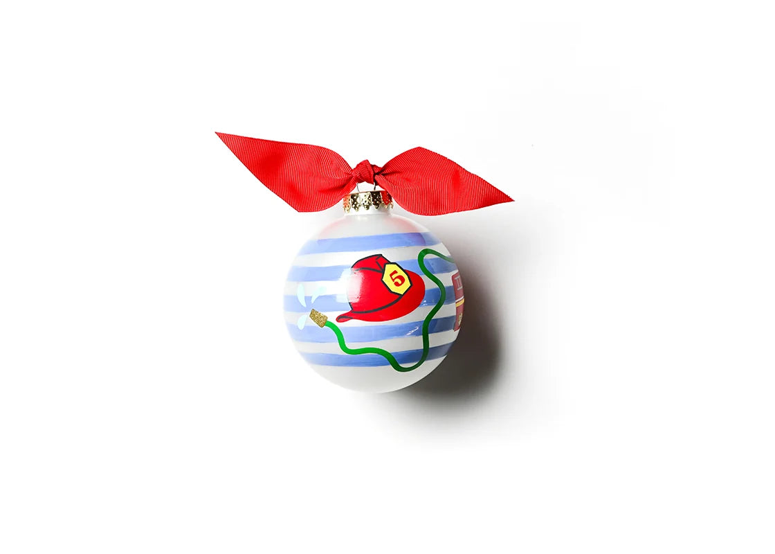 Firetruck Glass Ornament