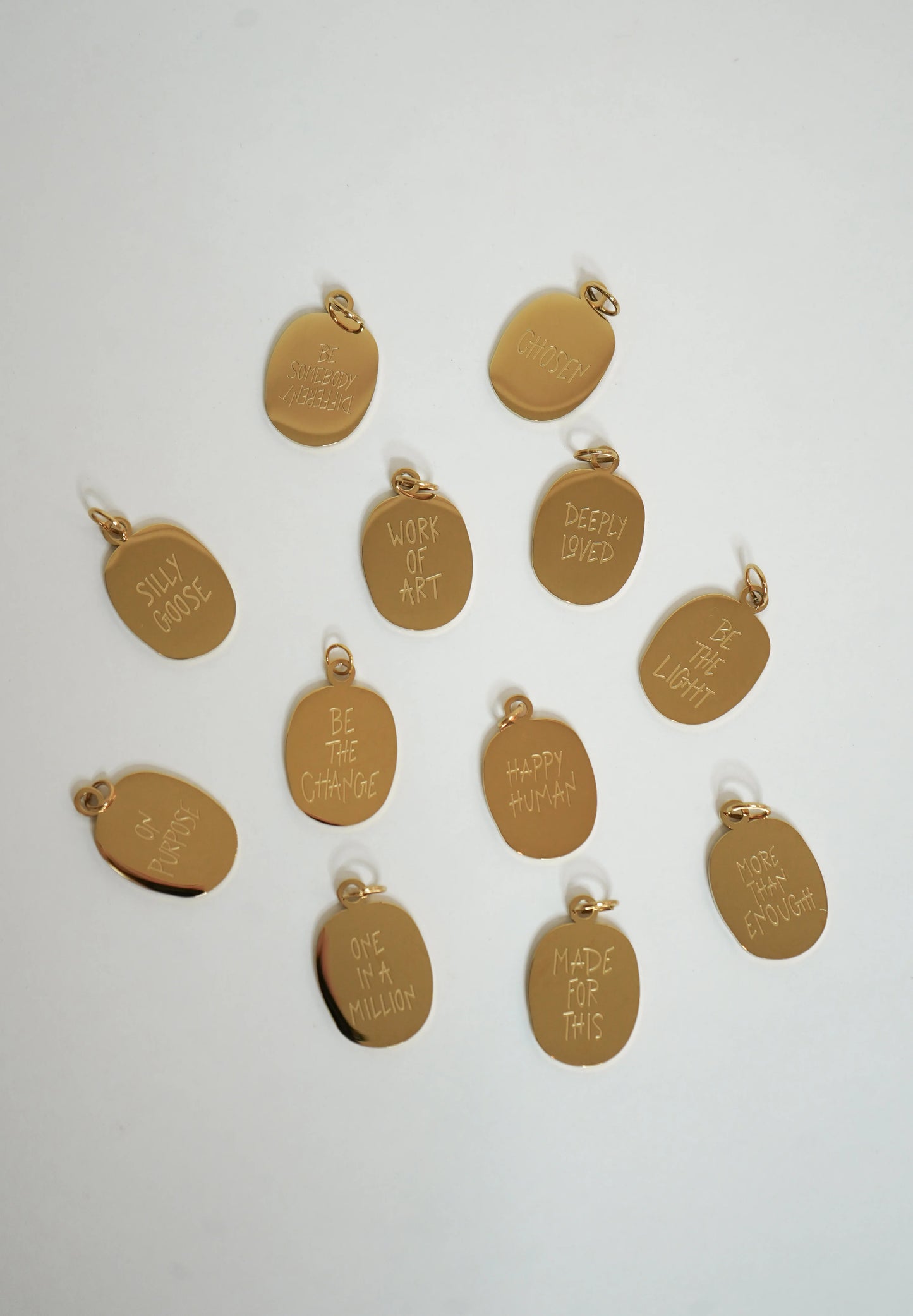 Engraved Gold Charms