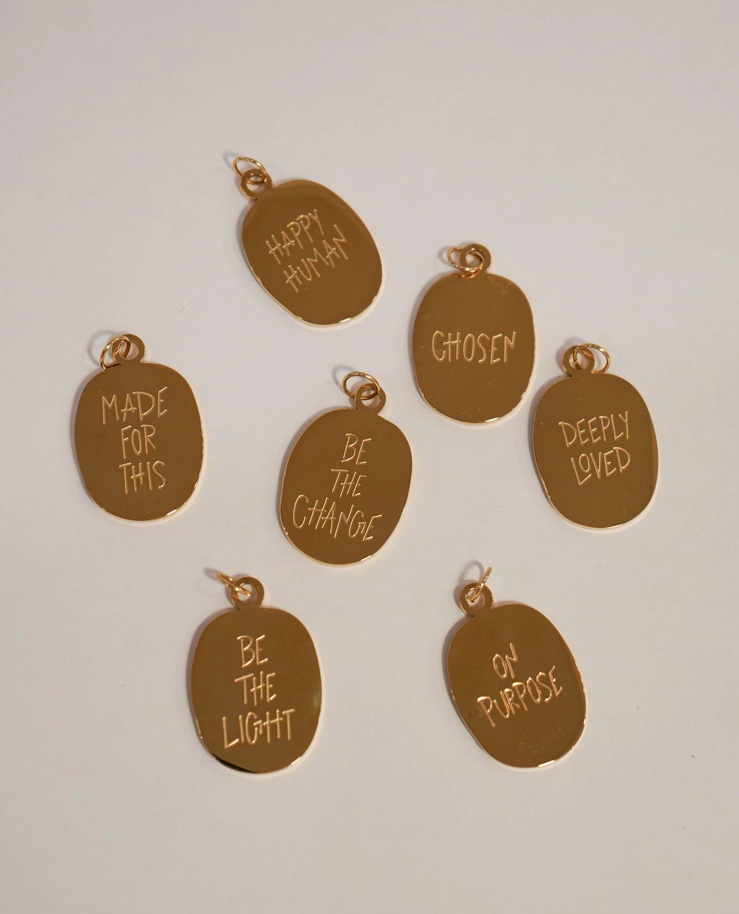 Engraved Gold Charms