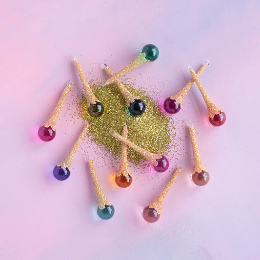 Rainbow Glittered Drop Ornament