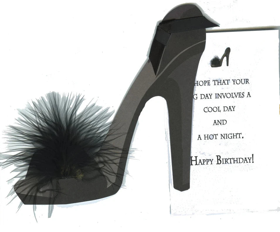 Greeting Card | Black Shoe with Feather