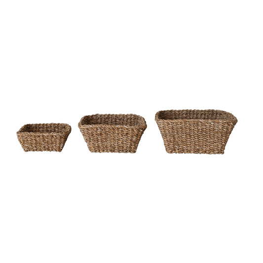 Woven Square Baskets | Set of 3