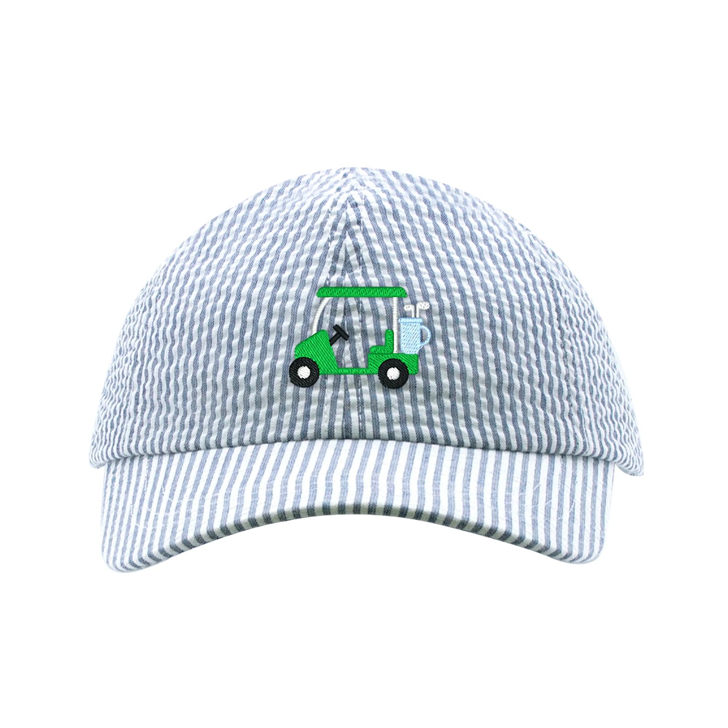 Embroidered Seersucker Ball Cap | Golf Cart