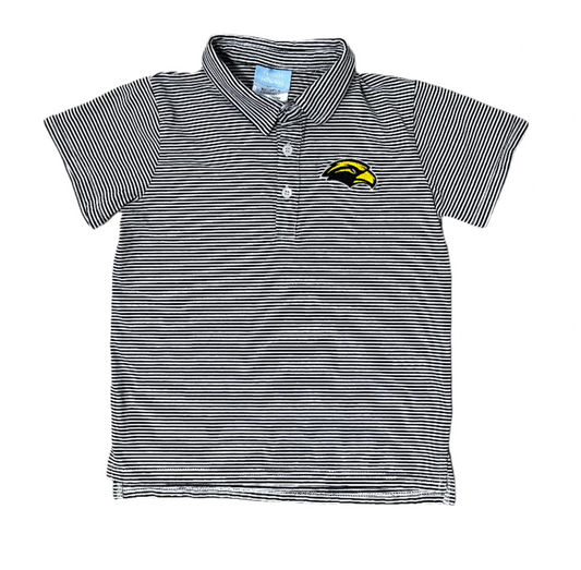 USM Black Stripe Knit Polo