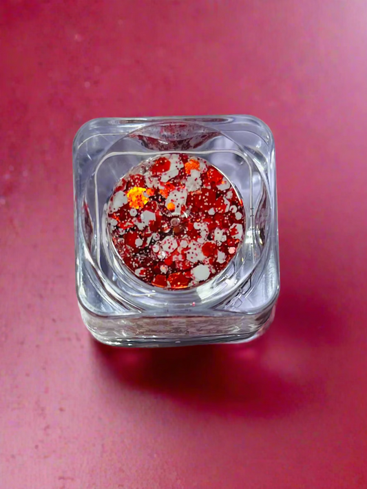 Red & White Glitter Gel