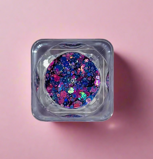 Pink & Blue Glitter Gel