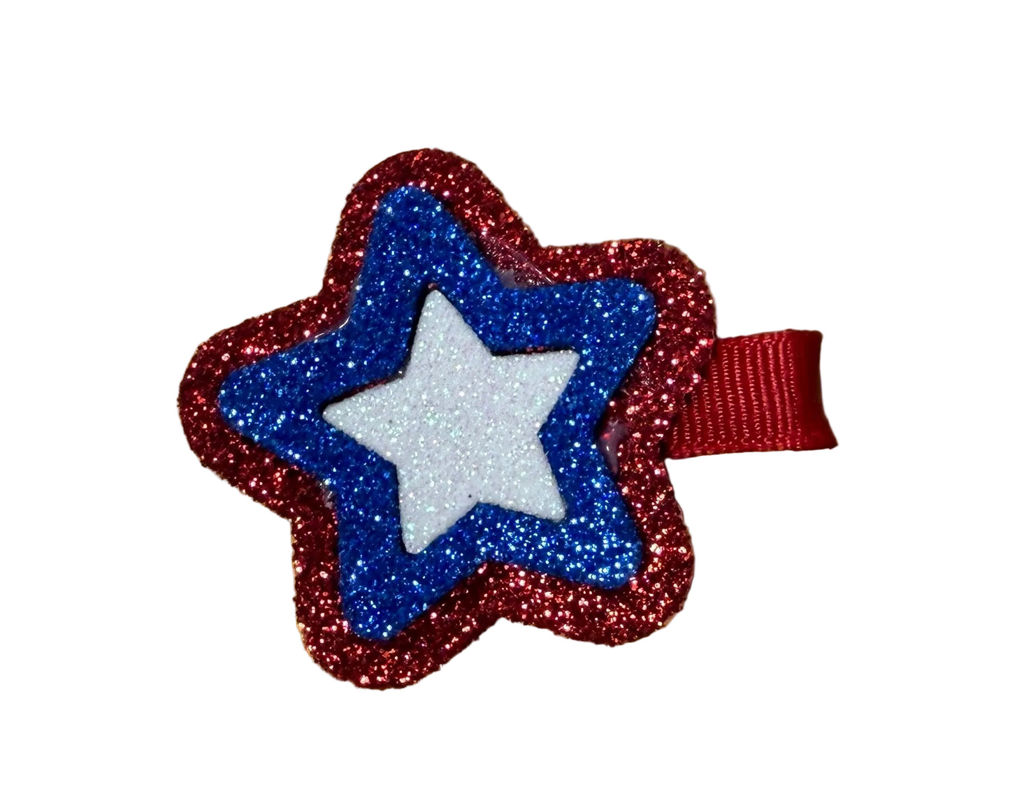 Glitter Patriotic Hair Clips