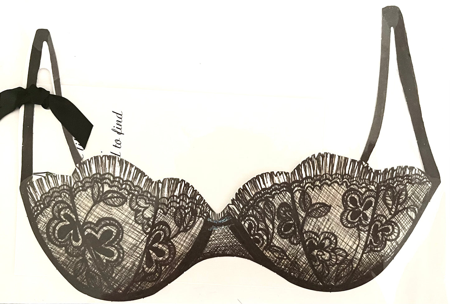 Greeting Card | Black Lace Bra