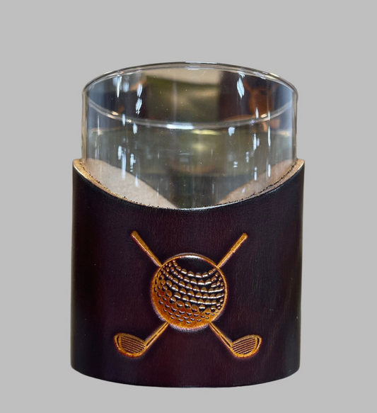 Leather Rocks Glass