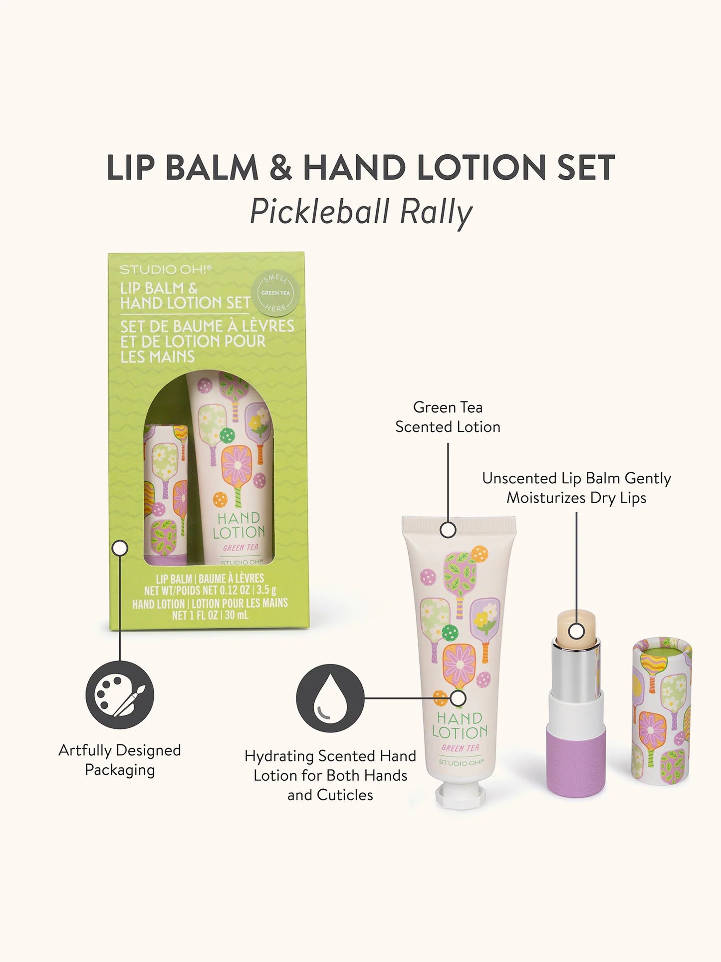 Pickleball Rally Lip Balm & Lotion Set