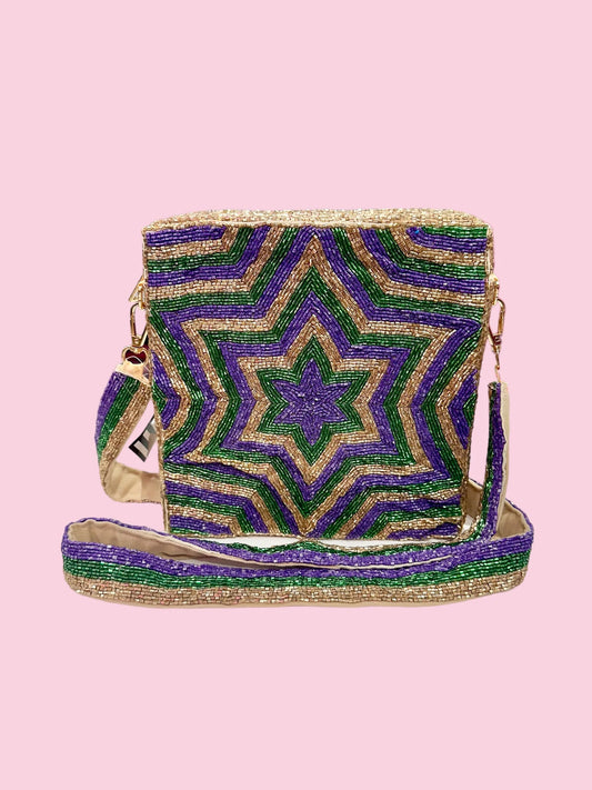 Beaded Box Bag | Mardi Gras