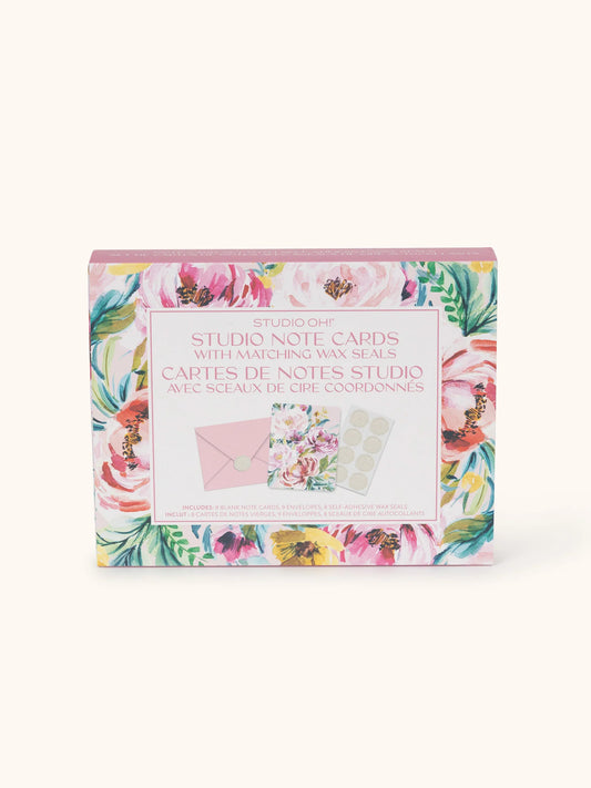 Bella Flora Note Card Set with Wax Seals