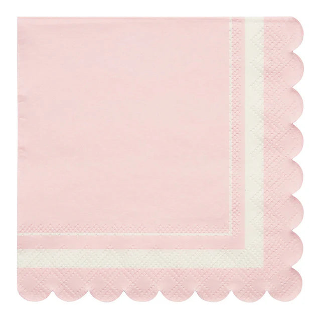 Cocktail Napkin | Scalloped Edge Blush-20pk