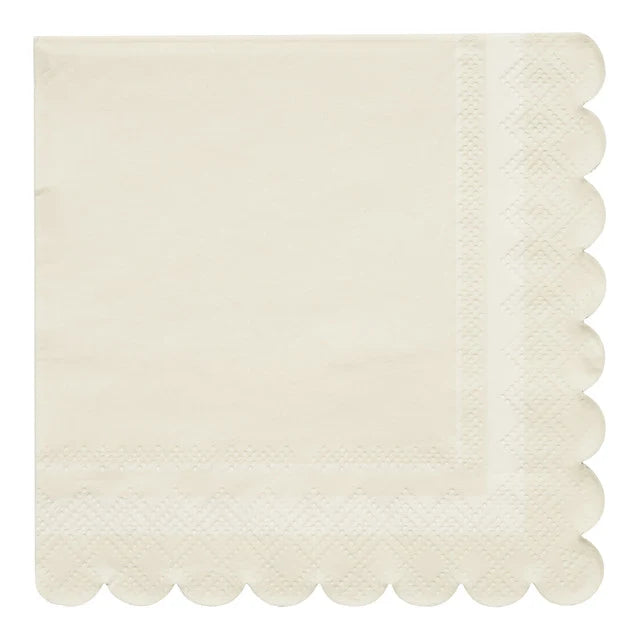 Scalloped Edge Cocktail Napkin | Cream