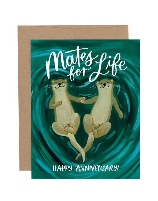 Otters Anniversary Greeting Card