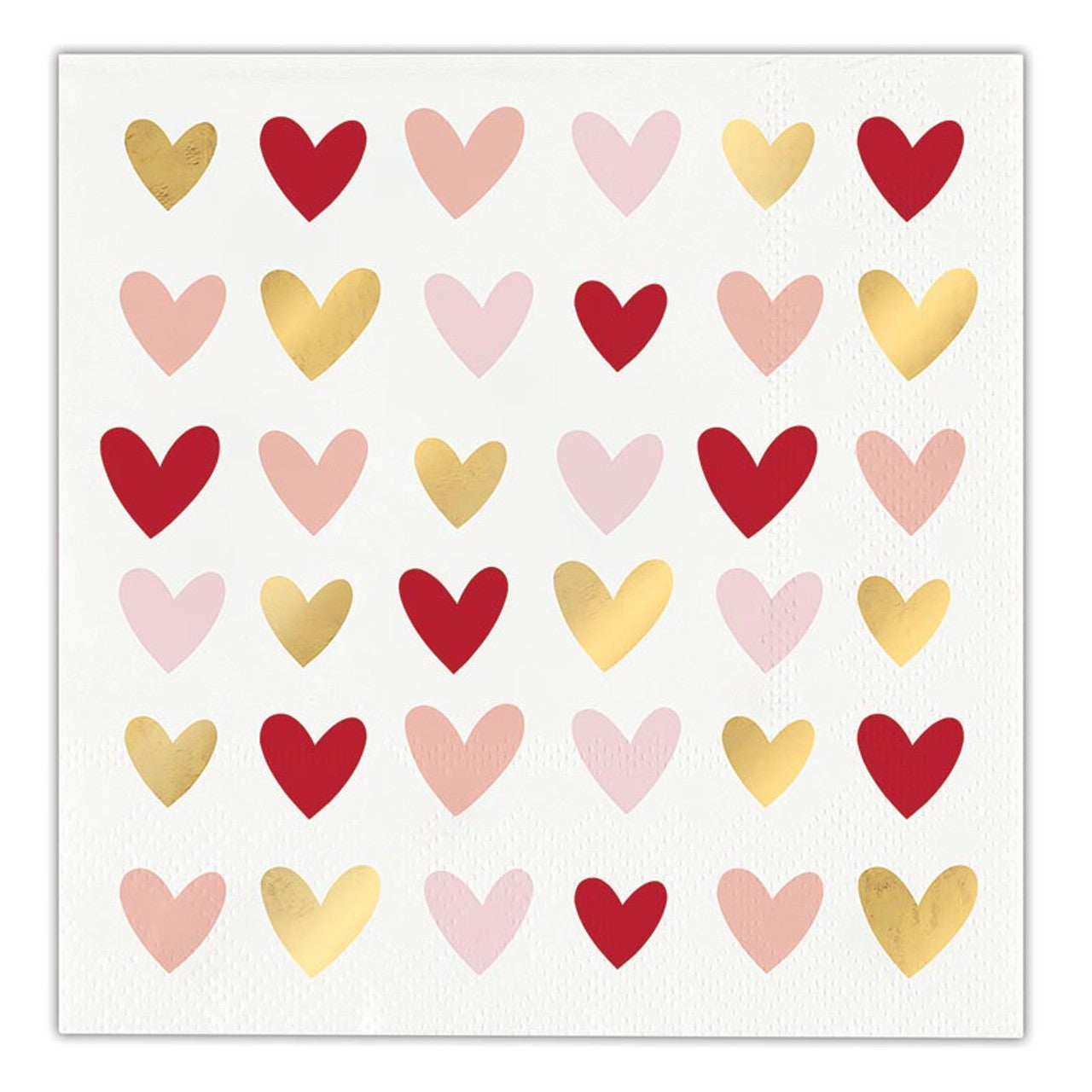 Foil Beverage Napkin | Hearts