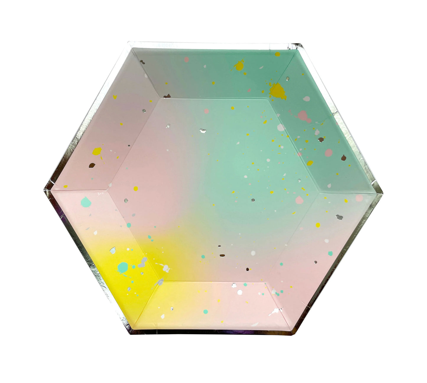 Pastel Ombre Splatter Large Paper Plates