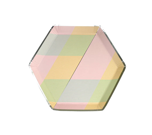 Pastel Pink Plaid Small Plates