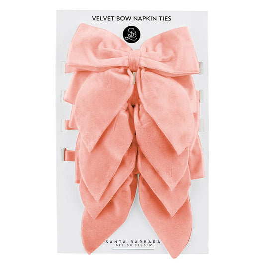 Velvet Bow Napkin Ties | Rose