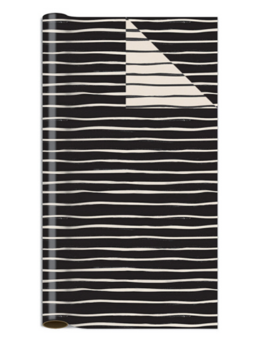 Gift Wrap | Black Creme Stripe