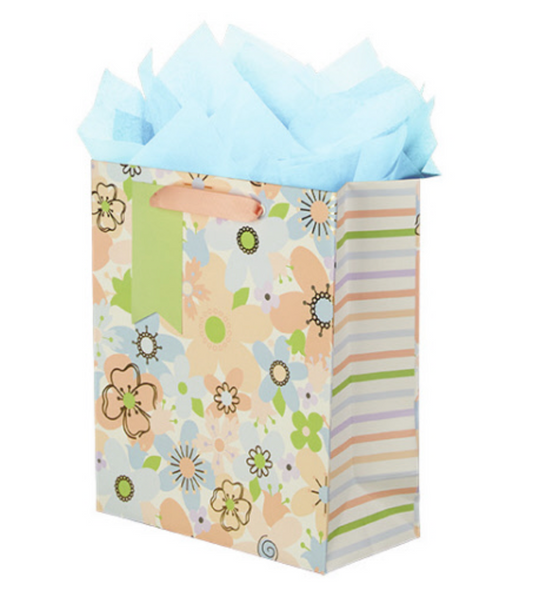 Medium Gift Bag | Neutral Flower