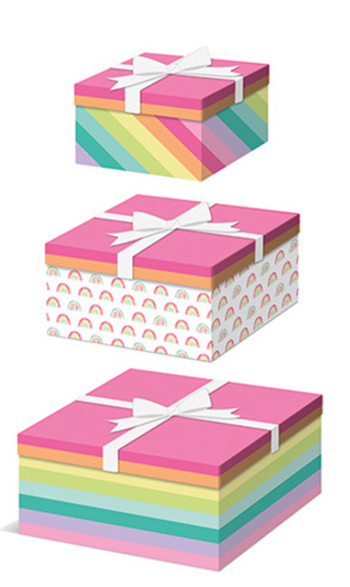 Nested Square Gift Boxes | Brights