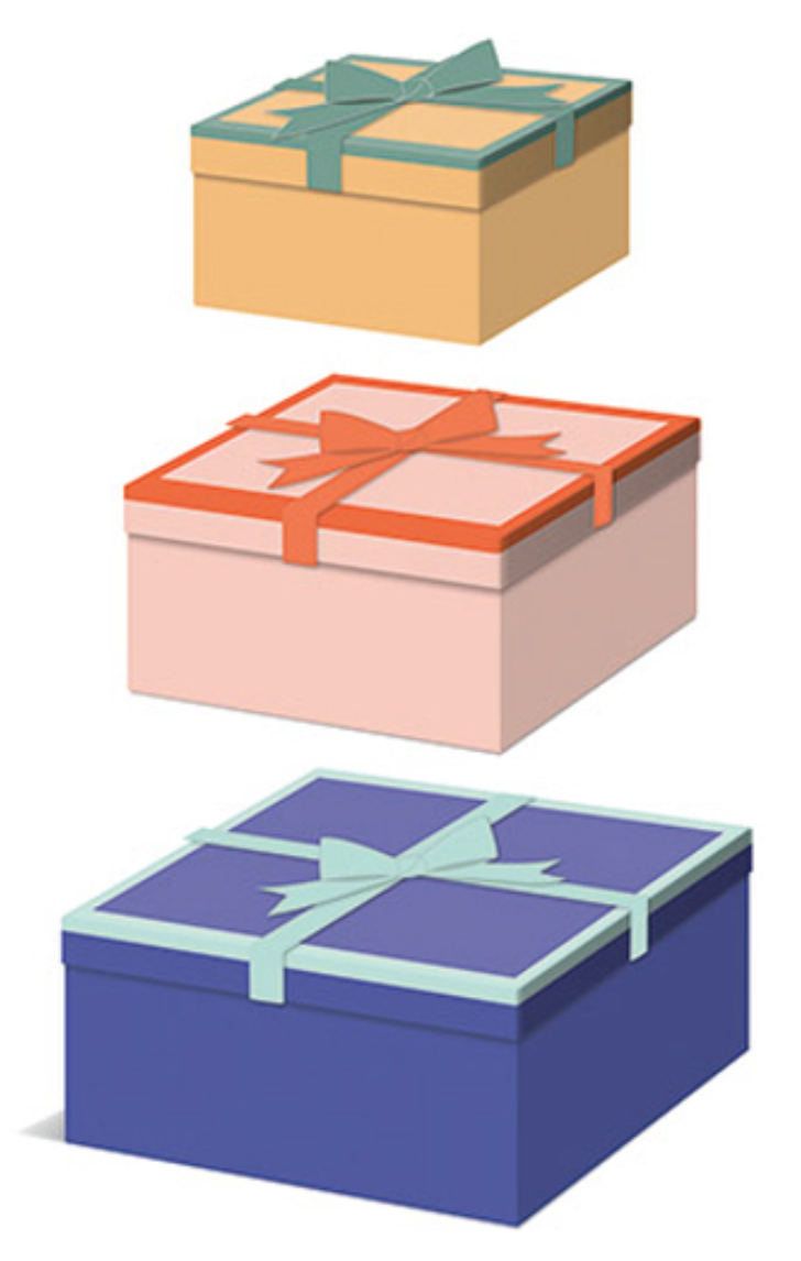 Nested Square Gift Boxes | Color Block