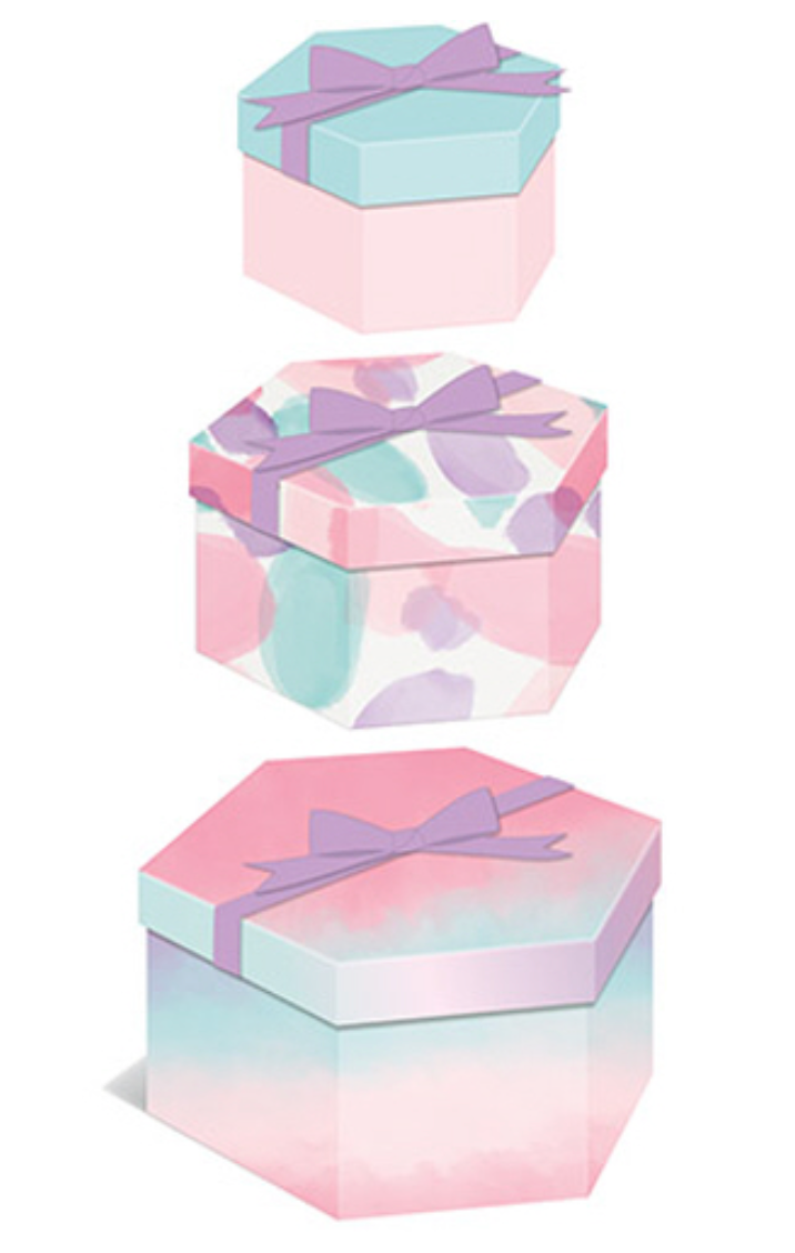 Nested Hexagon Gift Boxes | Ethereal Ombre