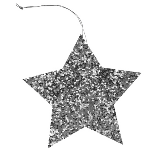 Gift Tag | Silver Glitter Star