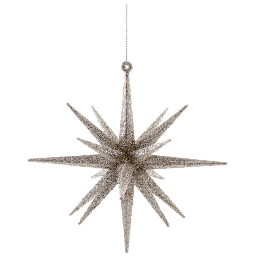 Vintage Starburst Ornament | Large Silver