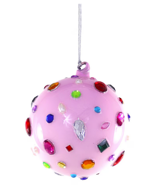 Glittering Magpie Bauble Ornament | Pink