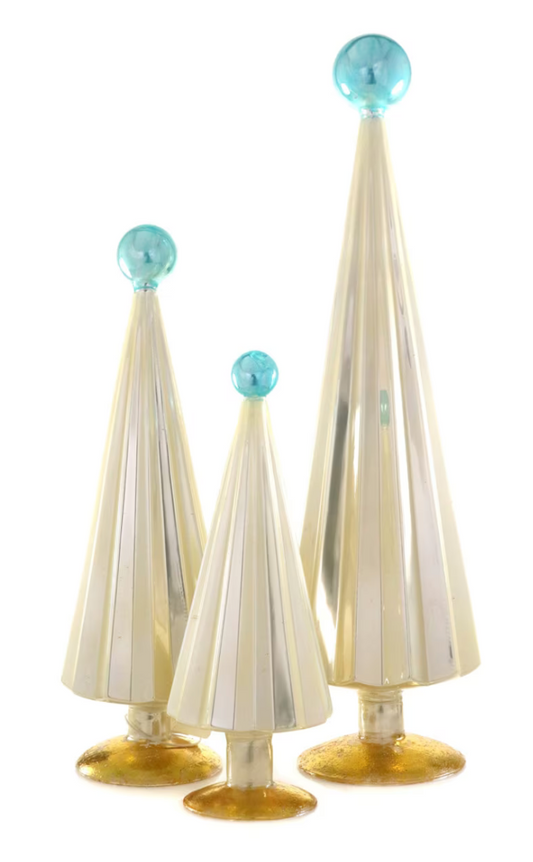 Pleated Tree | Pearl Blue | Set of 3