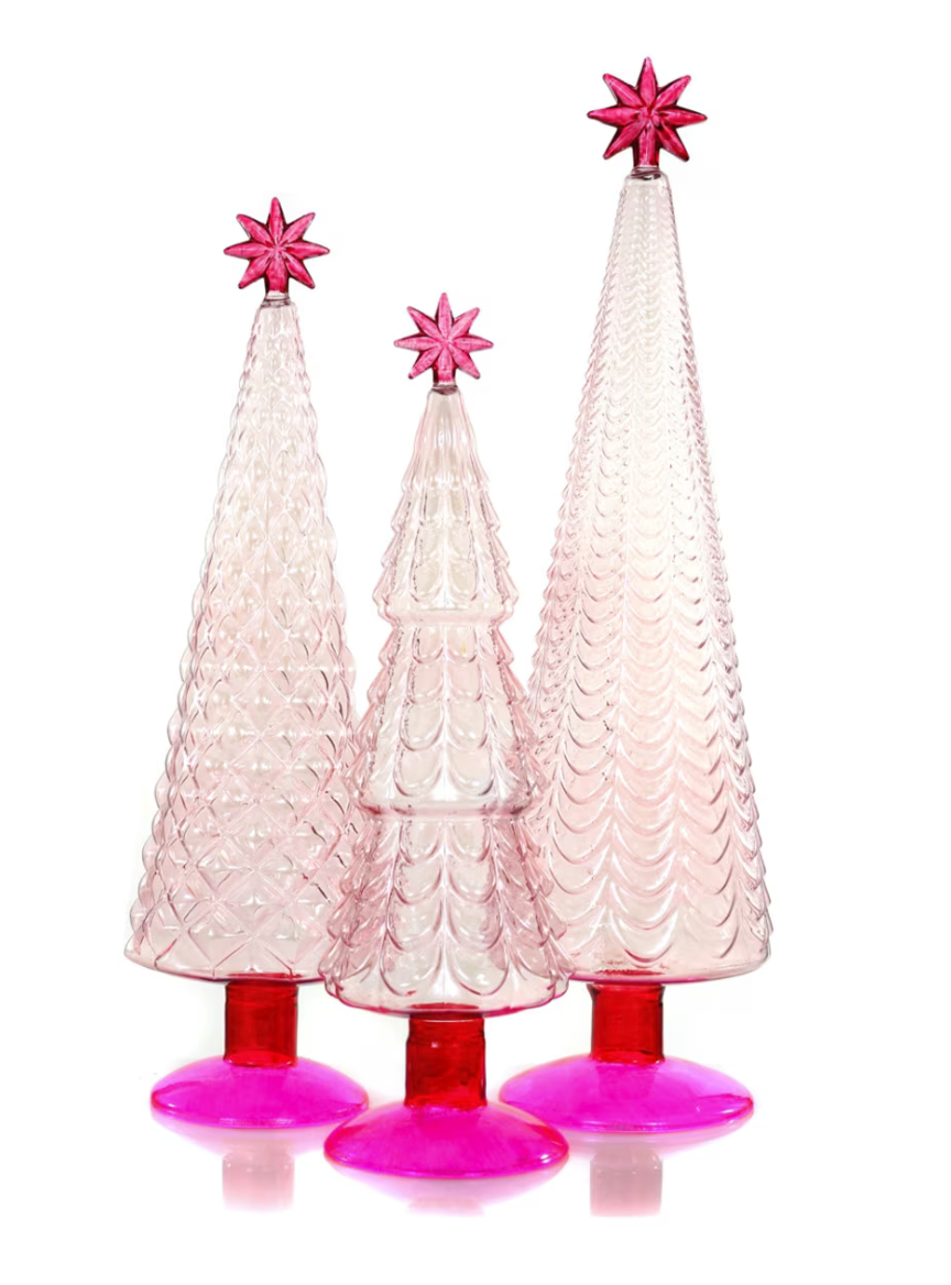 Translucent Conifers | Pink | Set of 3