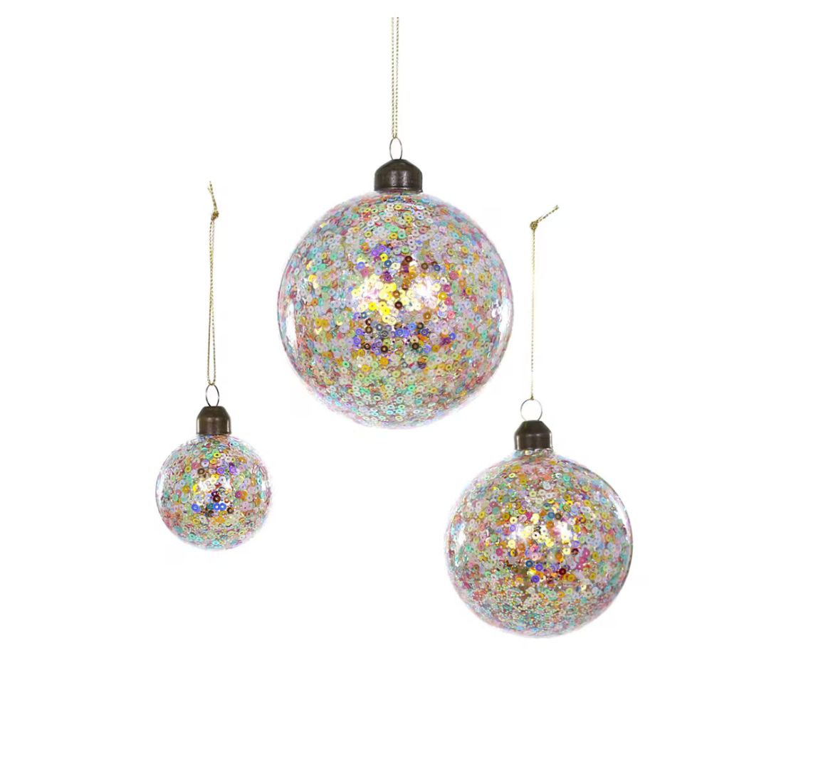 Confetti Bauble Ornaments | Pastel