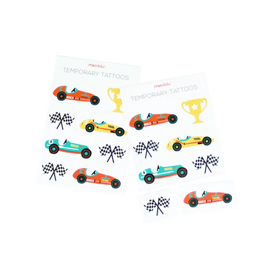 Vintage Race Car Temporary Tattoos