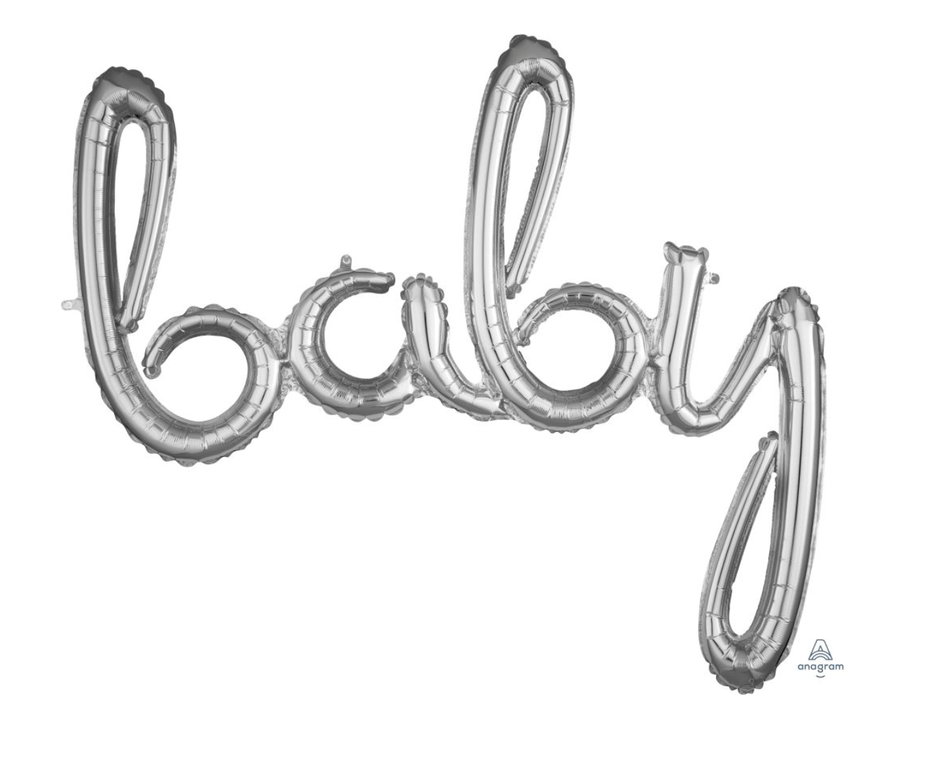 Baby Script Silver Balloon