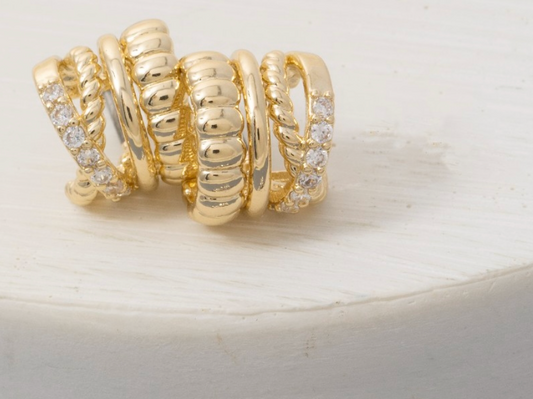 Mini Four Row Hoop Earrings
