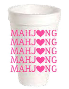 Styrofoam Cups | Pink Mahjong Heart
