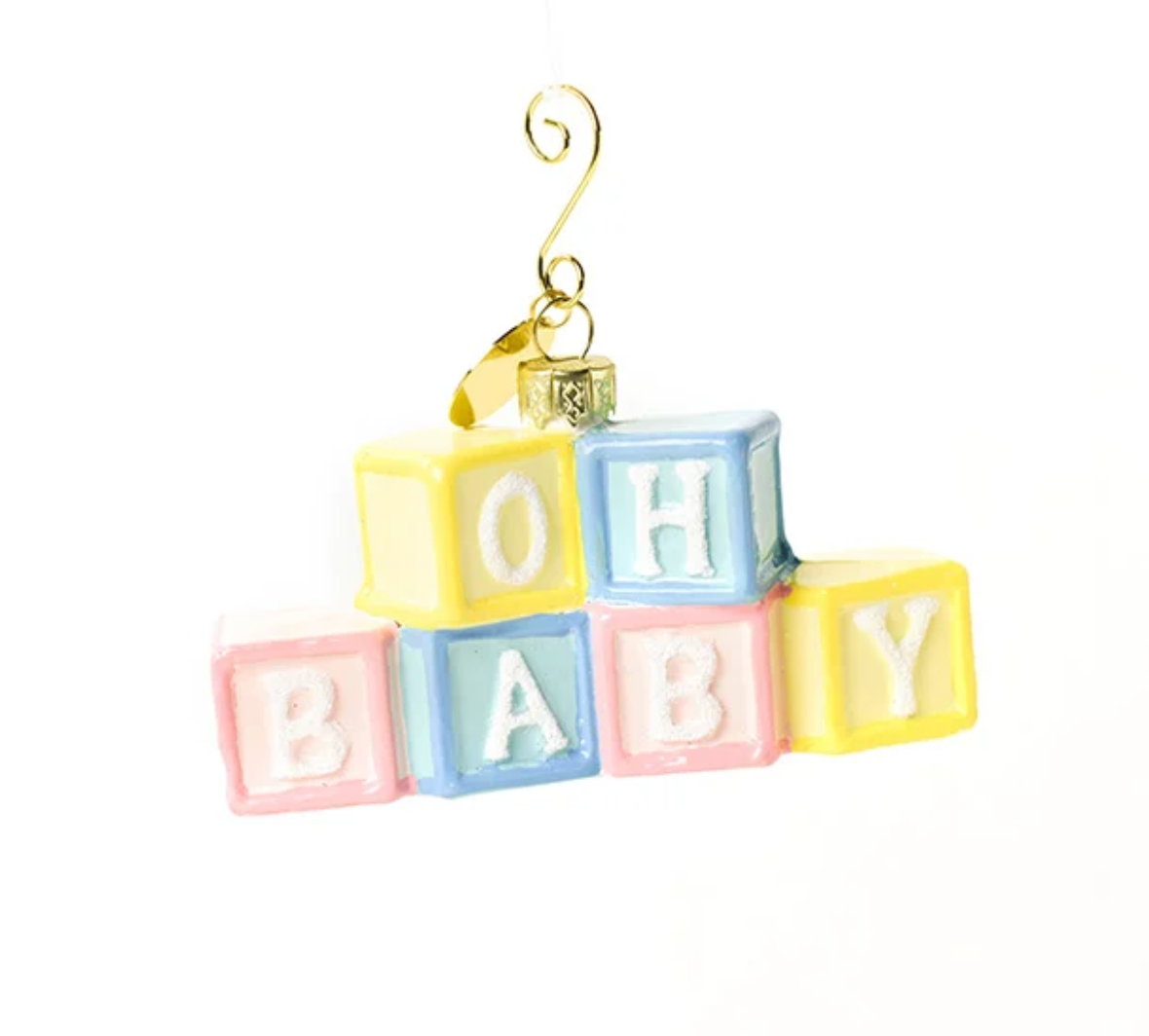 Oh Baby Blocks Shaped Ornament
