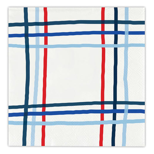 Beverage Napkins | 4th of July Plaid