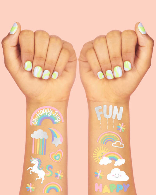 Pastel Rainbow Foil Temporary Tattoos
