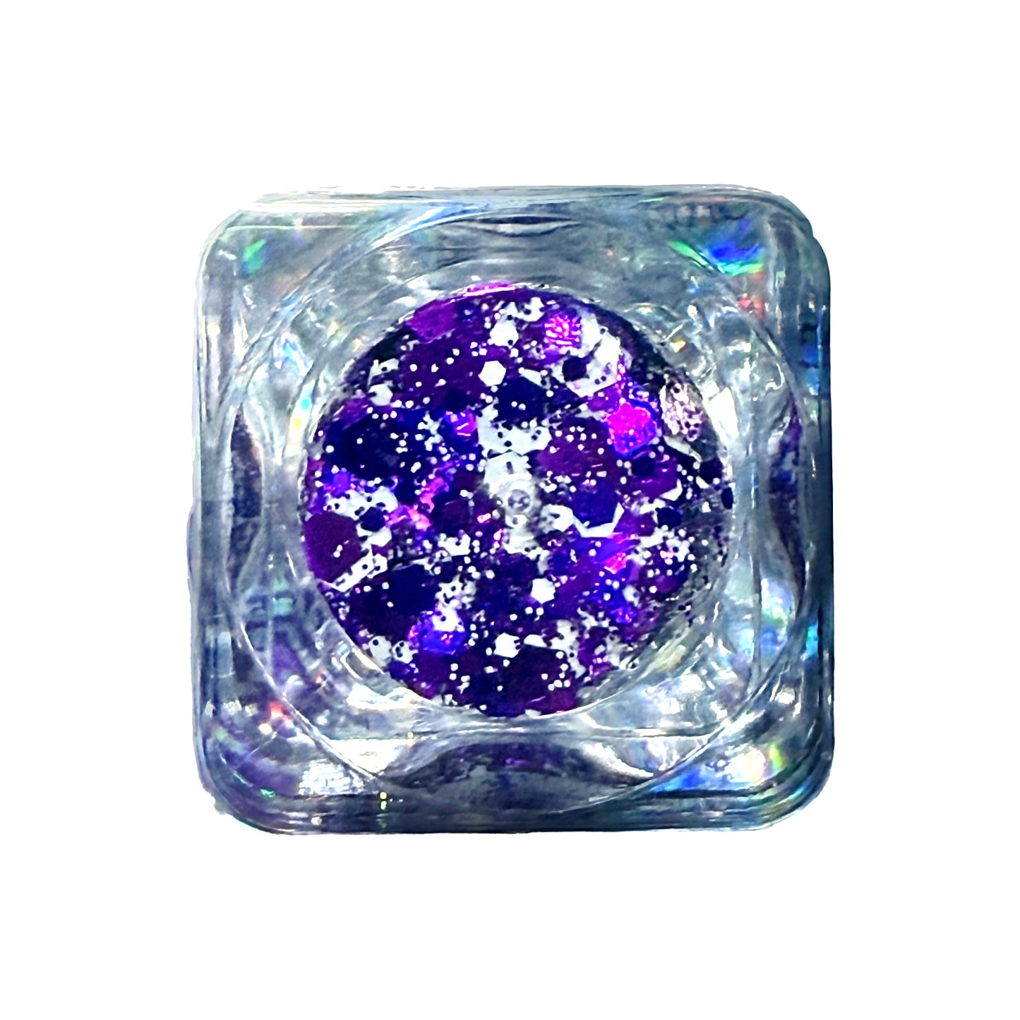 Purple & White Glitter Gel