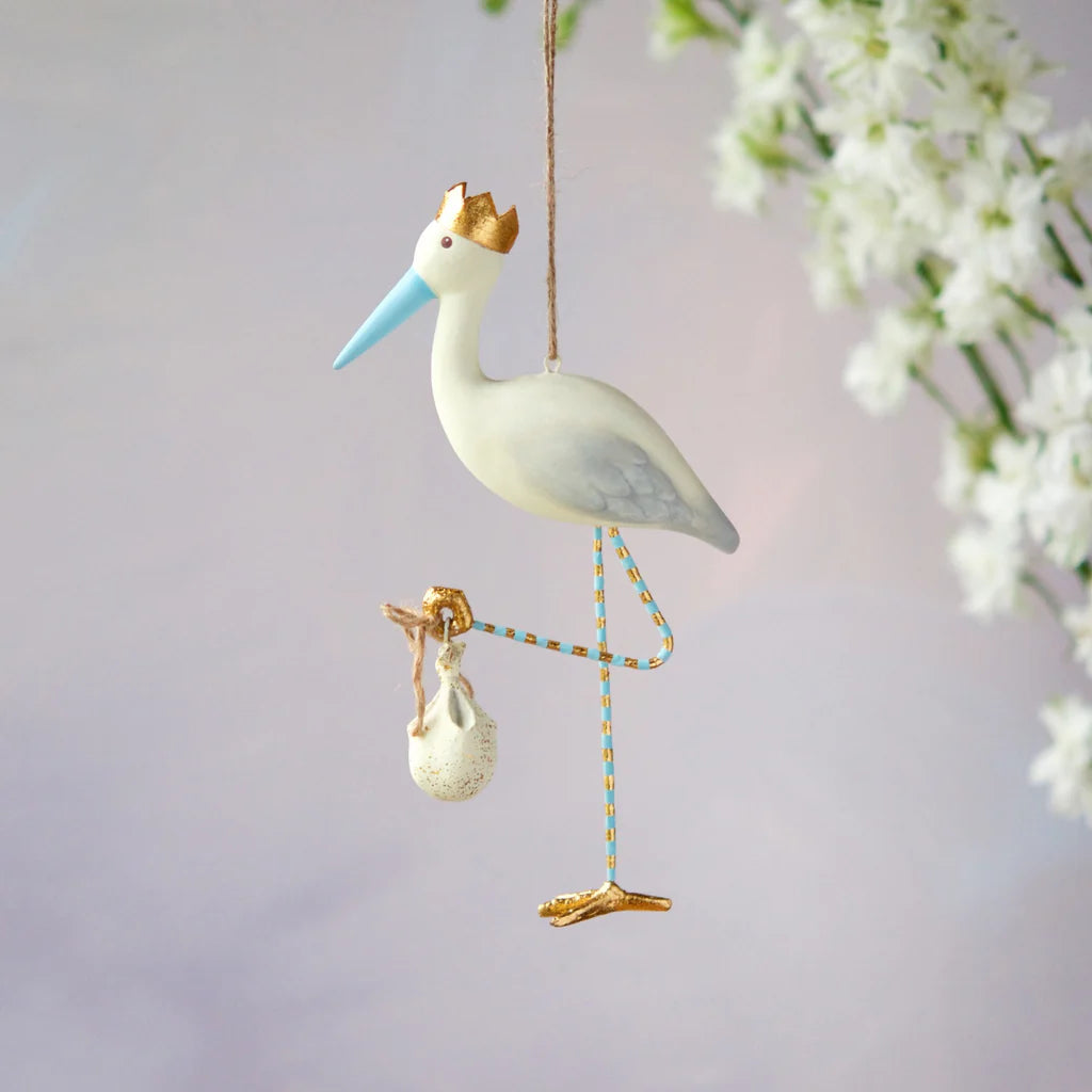 Royal Stork Ornament | Blue