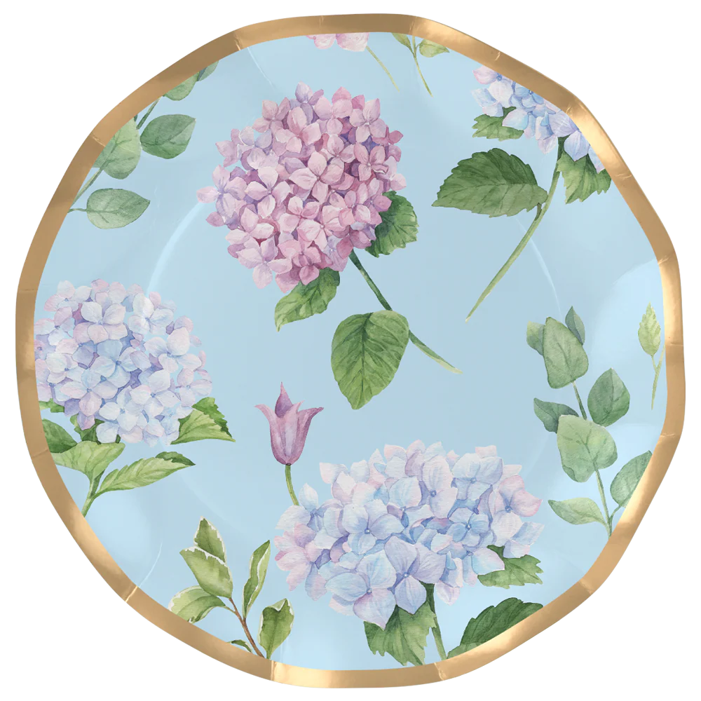 Wavy Dinner Plate | Hydrangeas
