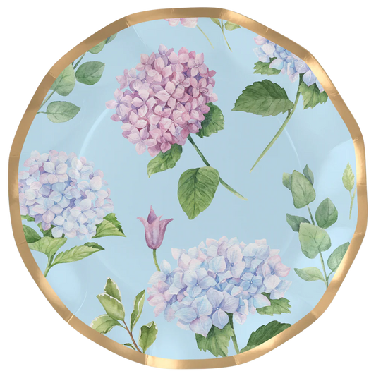 Wavy Dinner Plate | Hydrangeas